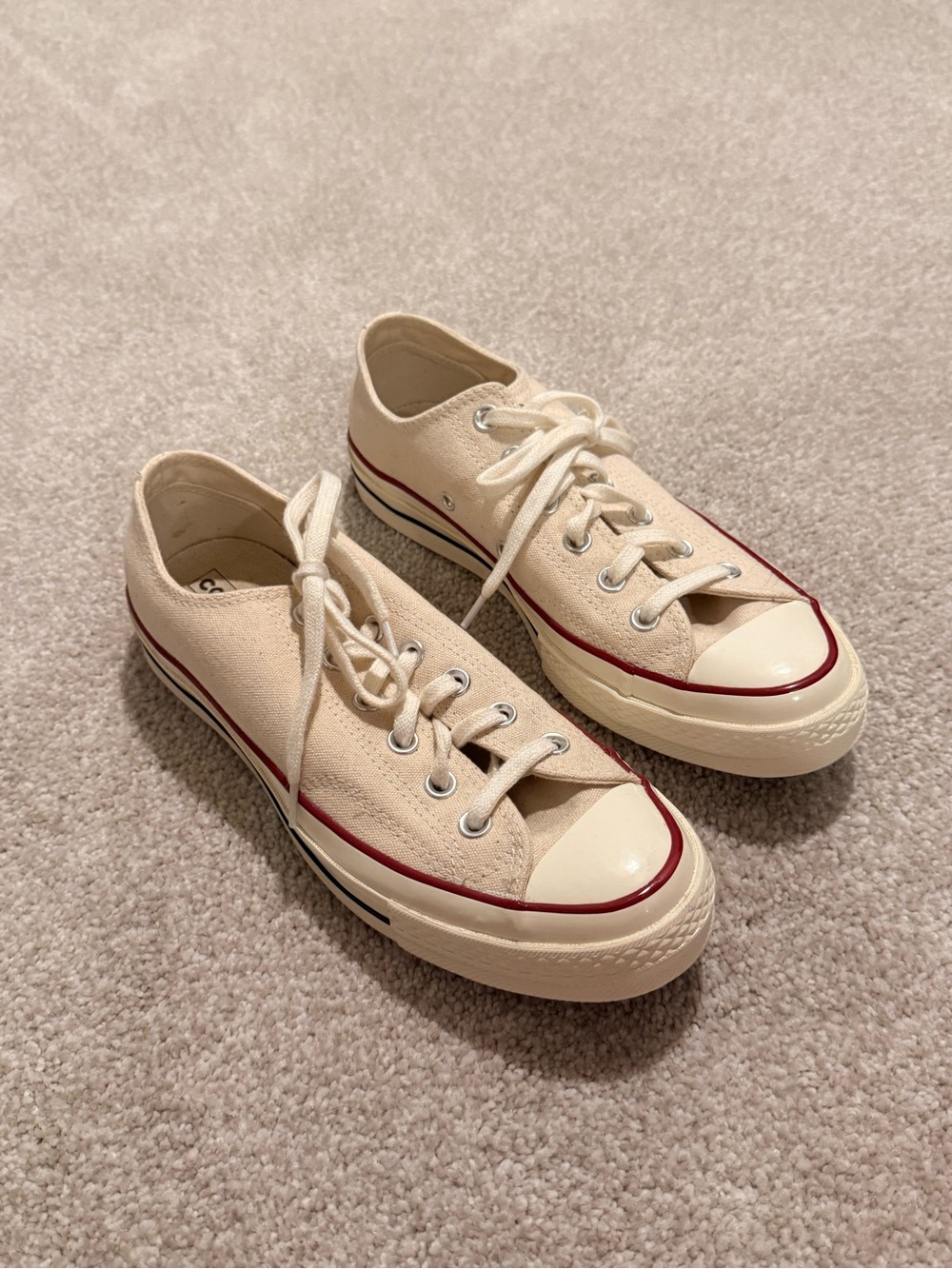 Converse Unisex Chuck 70 Ox Low Top Sneakers - Size Wmns 9 - Color Parchment